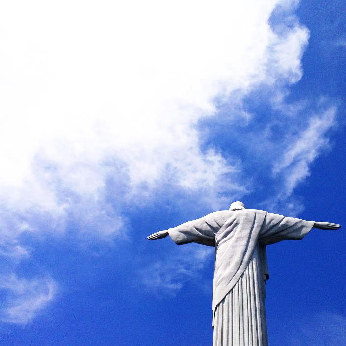 Rio de janeiro Cristo Redentor back blue