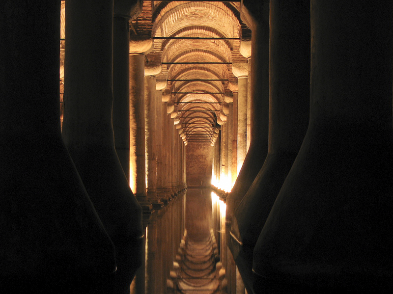 Turkey Istanbul Basilica Cistern light