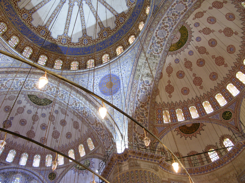 Turkey Istanbul Blue Mosque decoration interiors