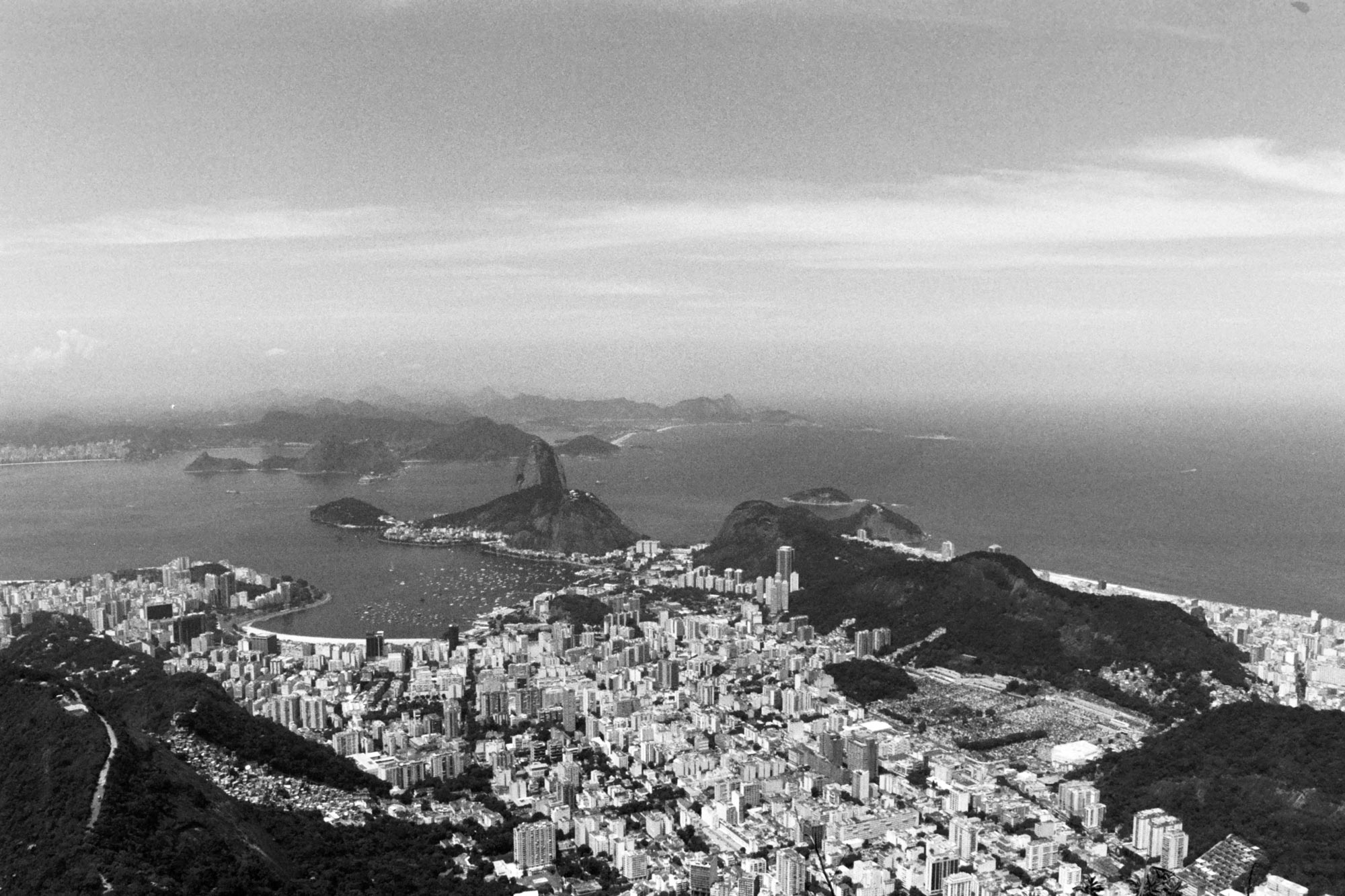 Rio de Janeiro black and white top view bw