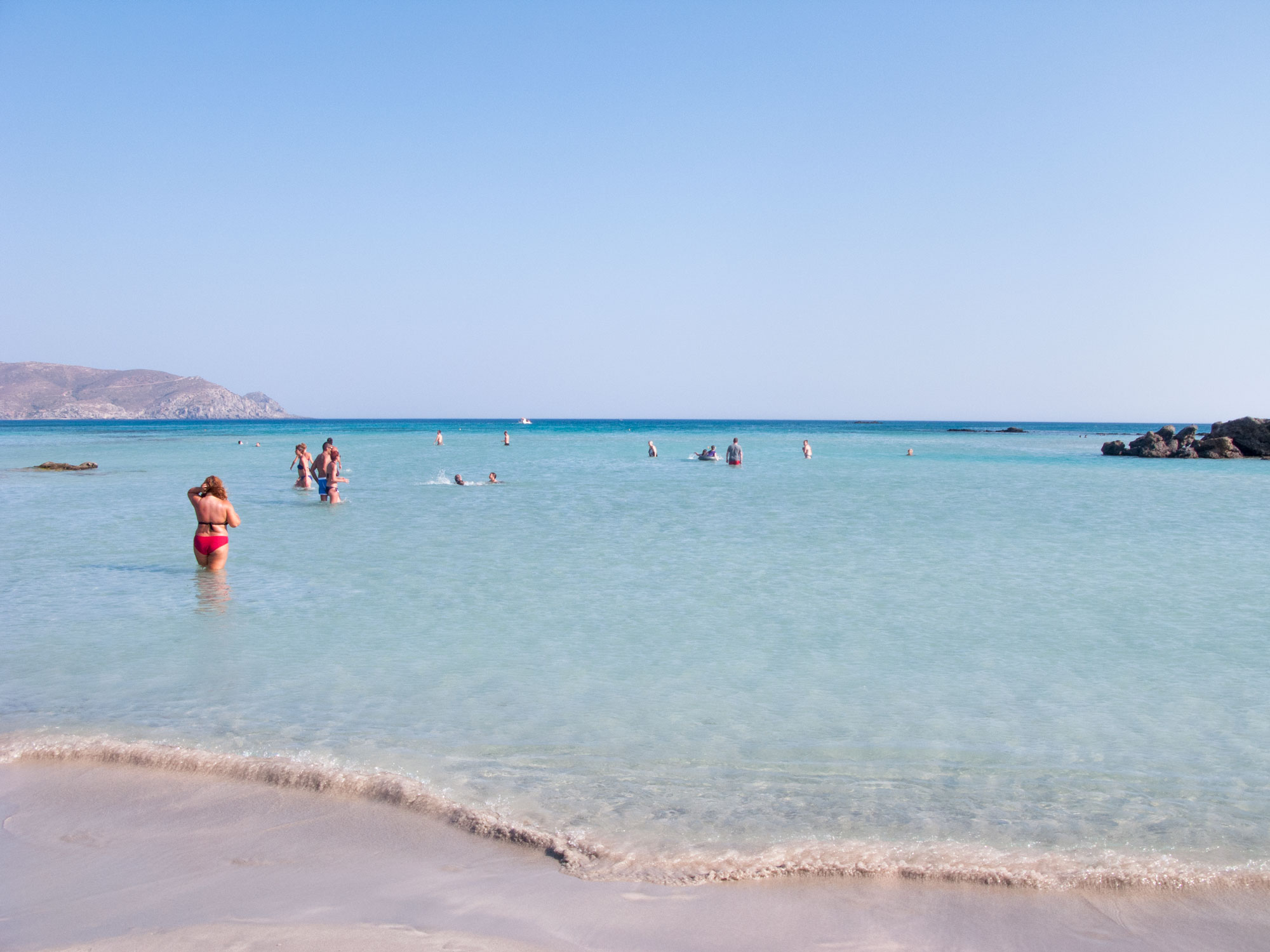 Elafonissi beach pink water