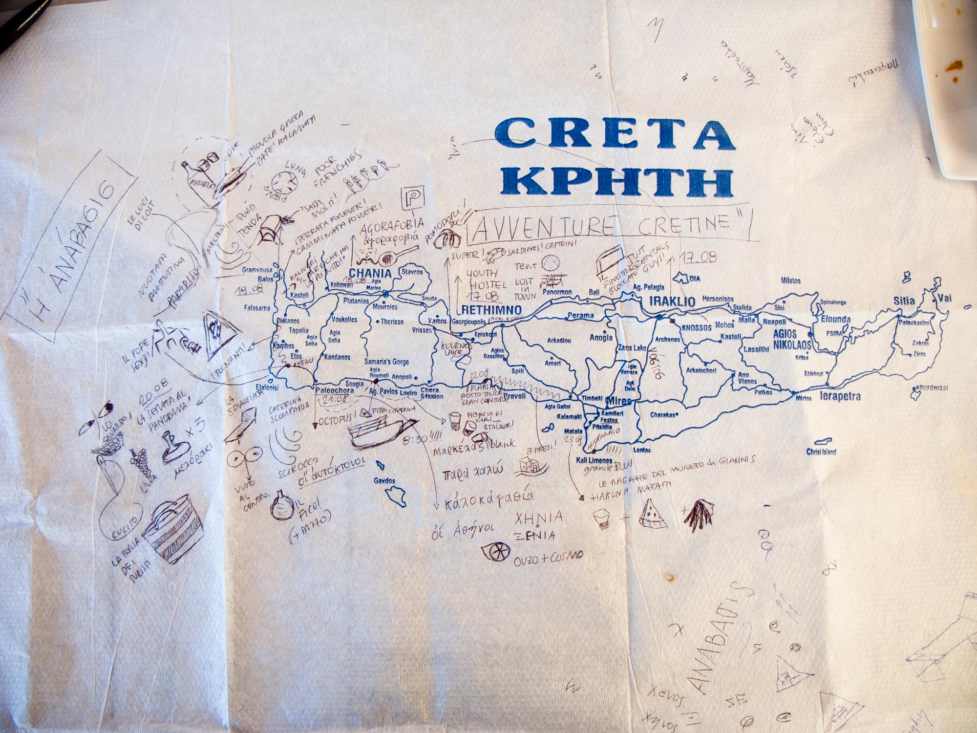 Creta Roadtrip map