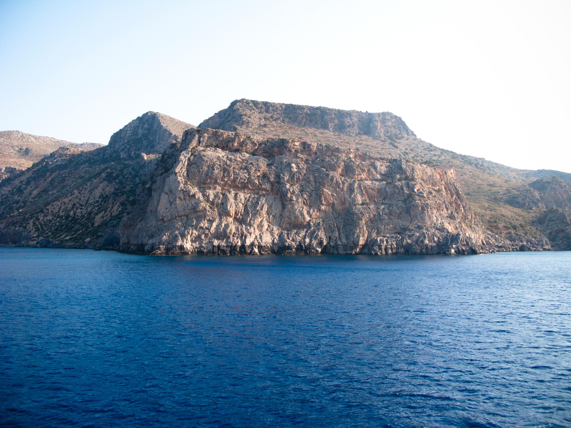 Creta south coast ferry Palaiochora cliffs
