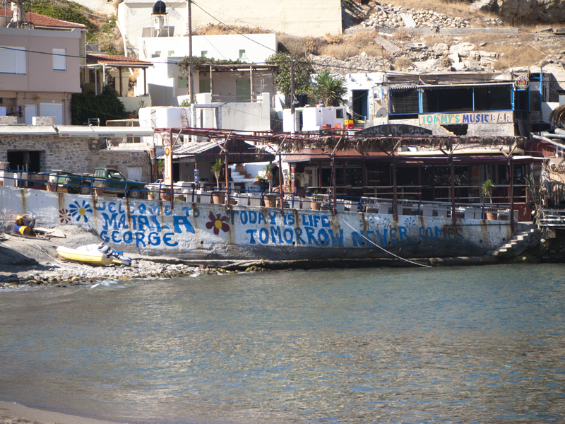 matala beach boat hippy