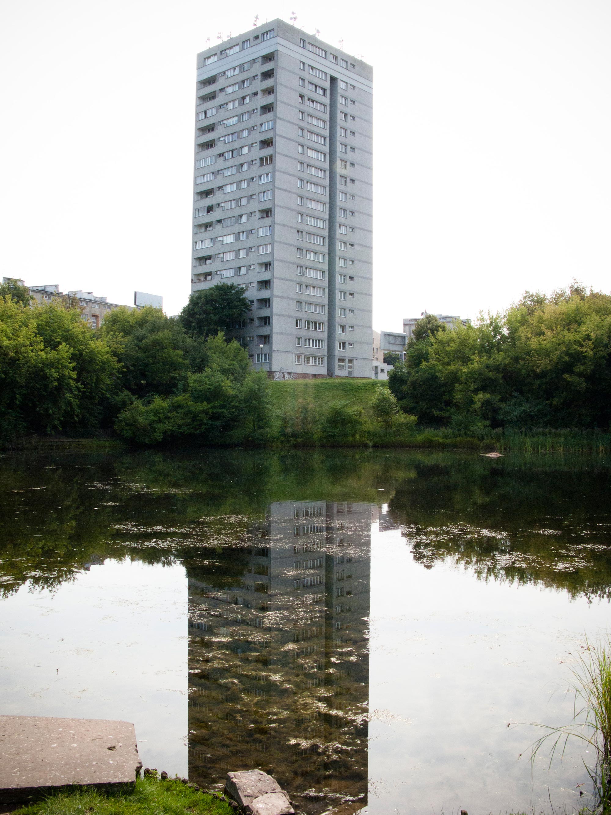 Warsaw building block reflection