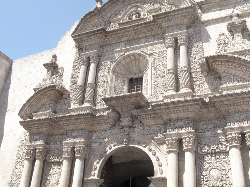Peru Arequipa Iglesia de la compania portal facade