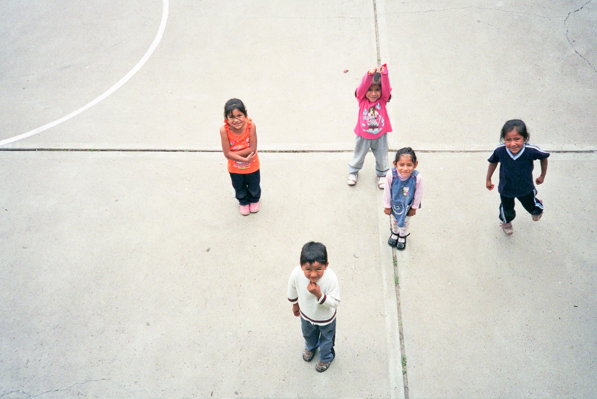 Peru Ayacucho Puericultorio school kids top view