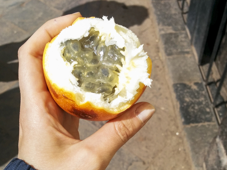 peru fruit granadilla open