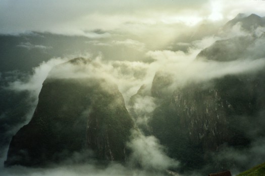 Peru machu Picchu mountains clouds