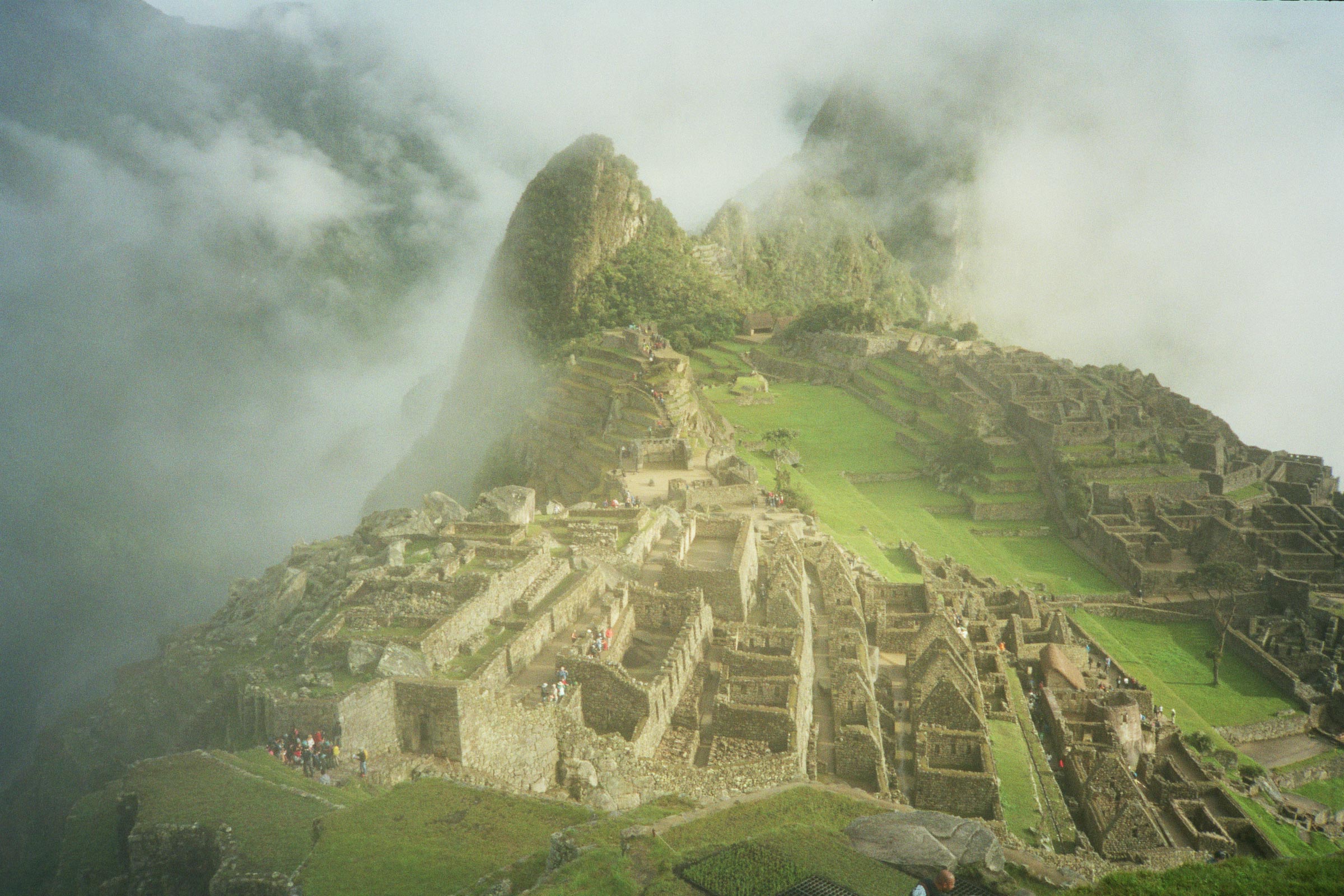 Peru Machupicchu clouds city top view