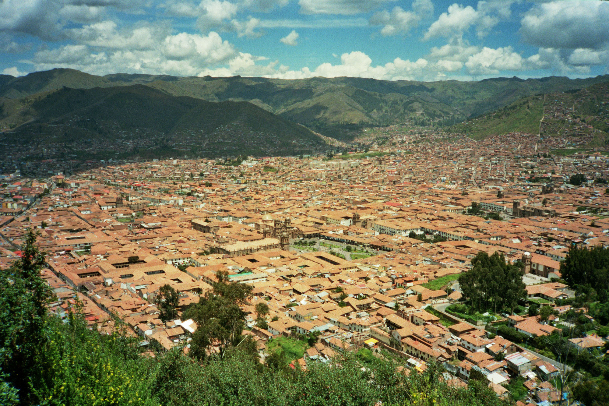 Peru Cusco Saksaywaman top city view 