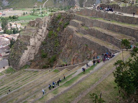 Peru Sacred Valley Ollantaytambo terraces top view