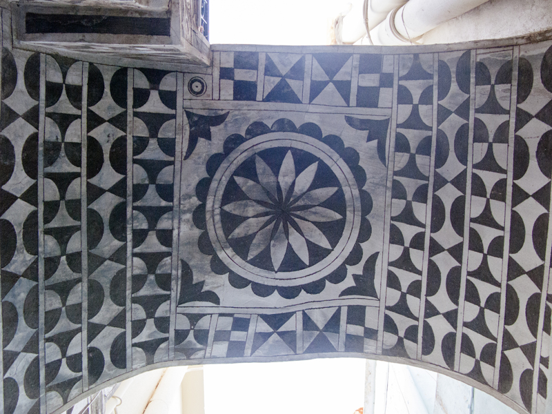 Greece Chios Island Pyrgi village arch decoration