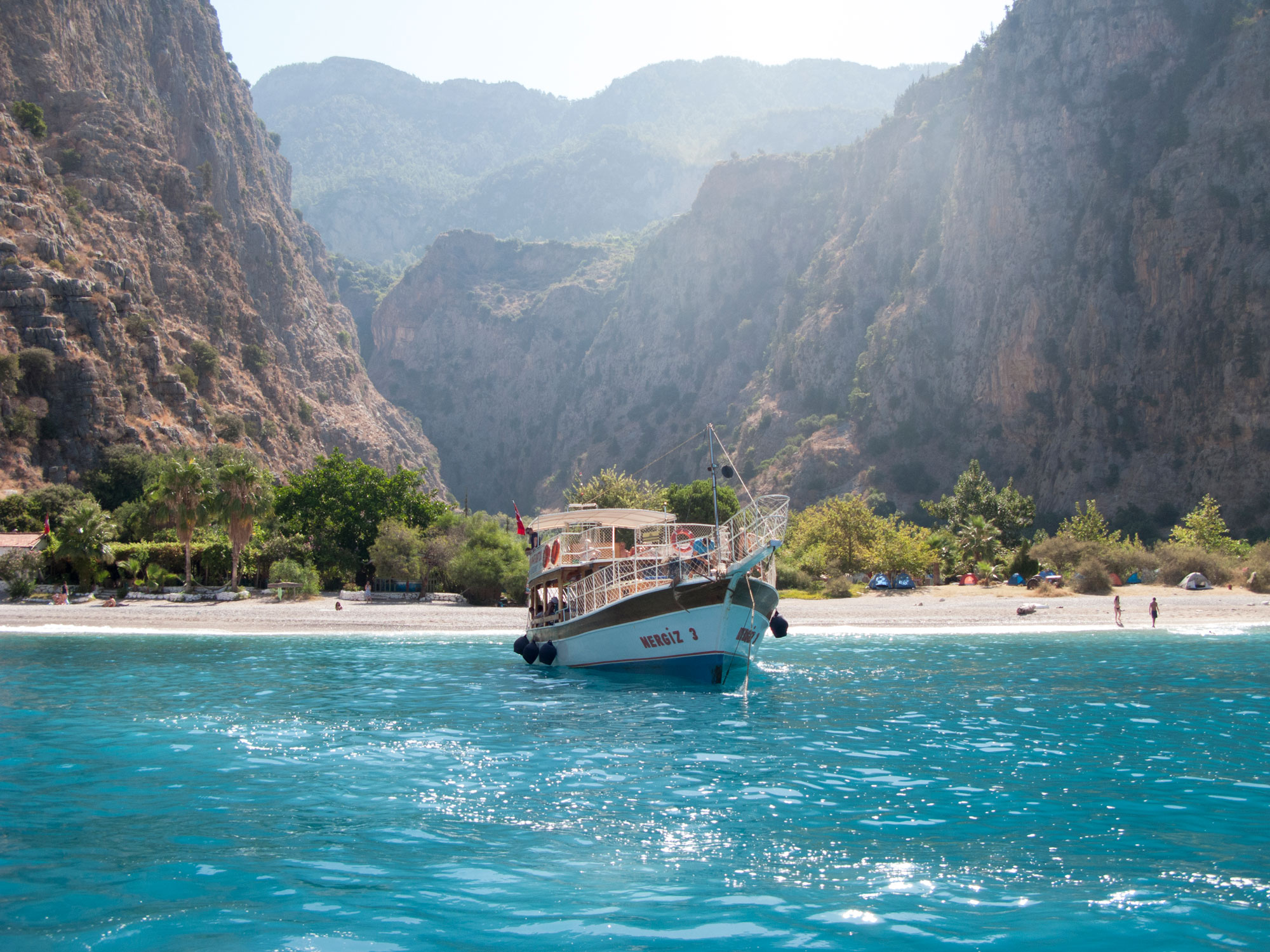 Turkey Oludeniz Kelebekler Vadisi butterfly valley Faralya boat