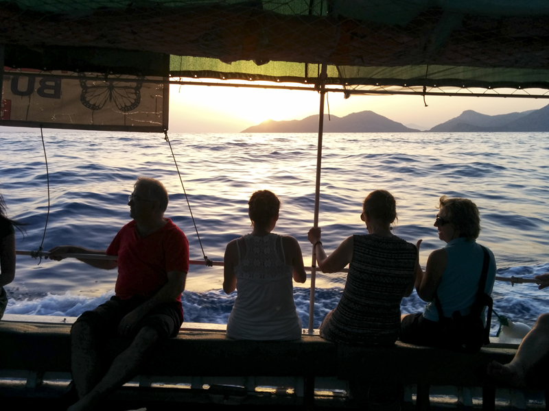 Turkey Oludeniz Turkey Kelebekler Vadisi butterfly valley Faralya boat sunset