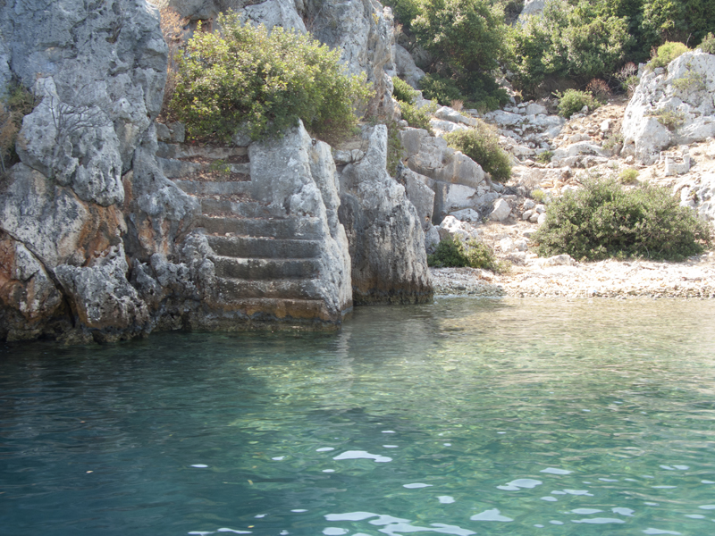 Turkey Ucagiz Kekova island sea stairs ruins