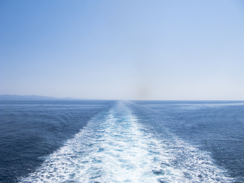 Greece Chios Island ferry wake