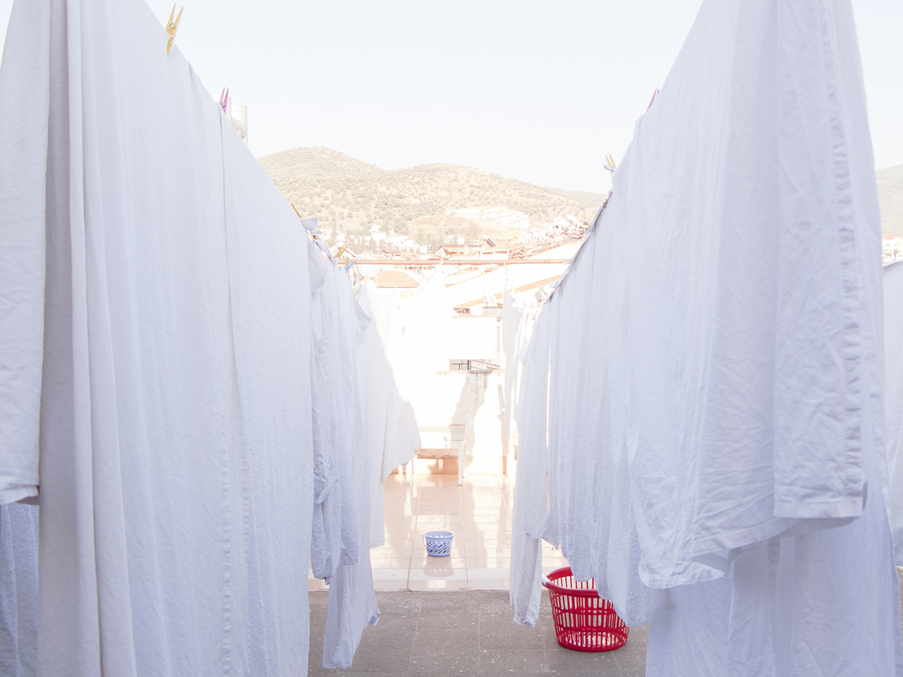 Turkey Selcuk roof drying laundry