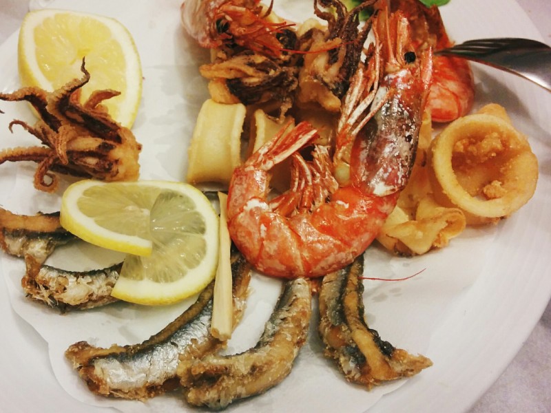 Liguria Fried fish mixed fritto misto