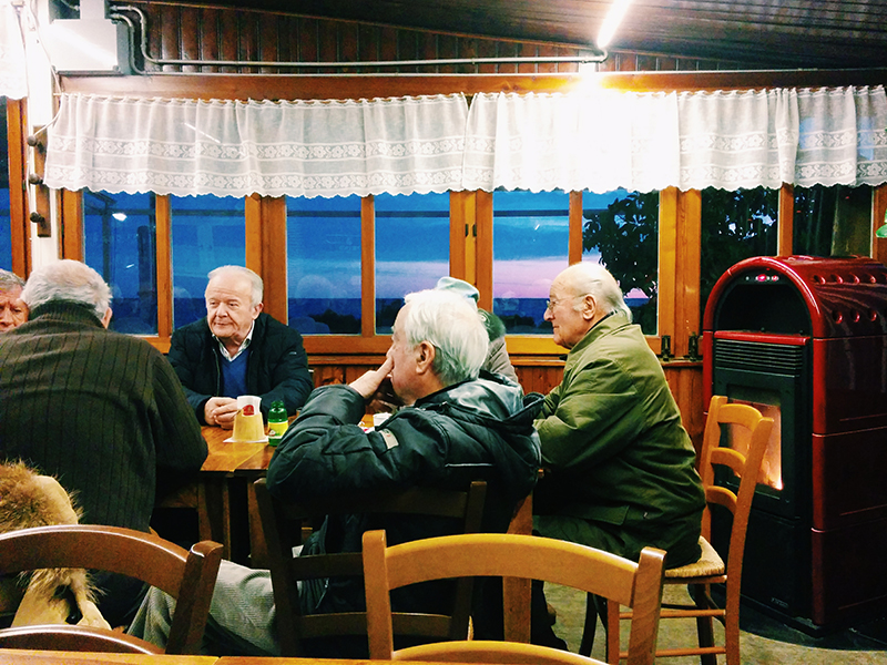 Liguria San lorenzo al Mare winter cafe elderly people