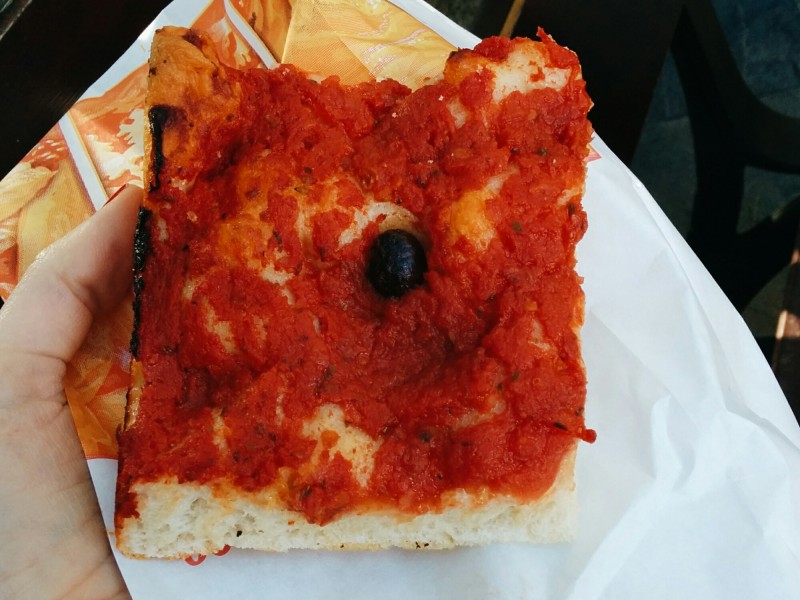 Liguria Sardenaria focaccia tomatoes