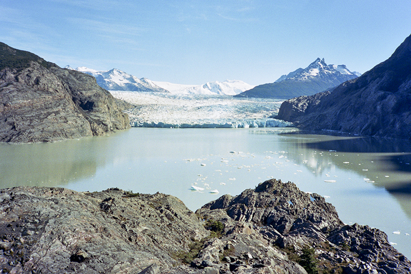 Chile Patagonia Torres del Paine Glaciar Grey sun