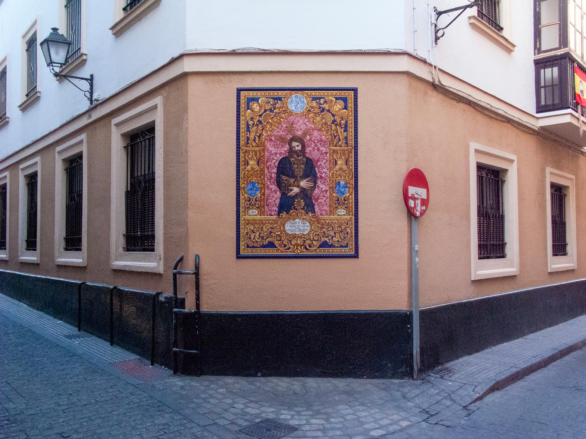 Cadiz religious decoration on the street corner