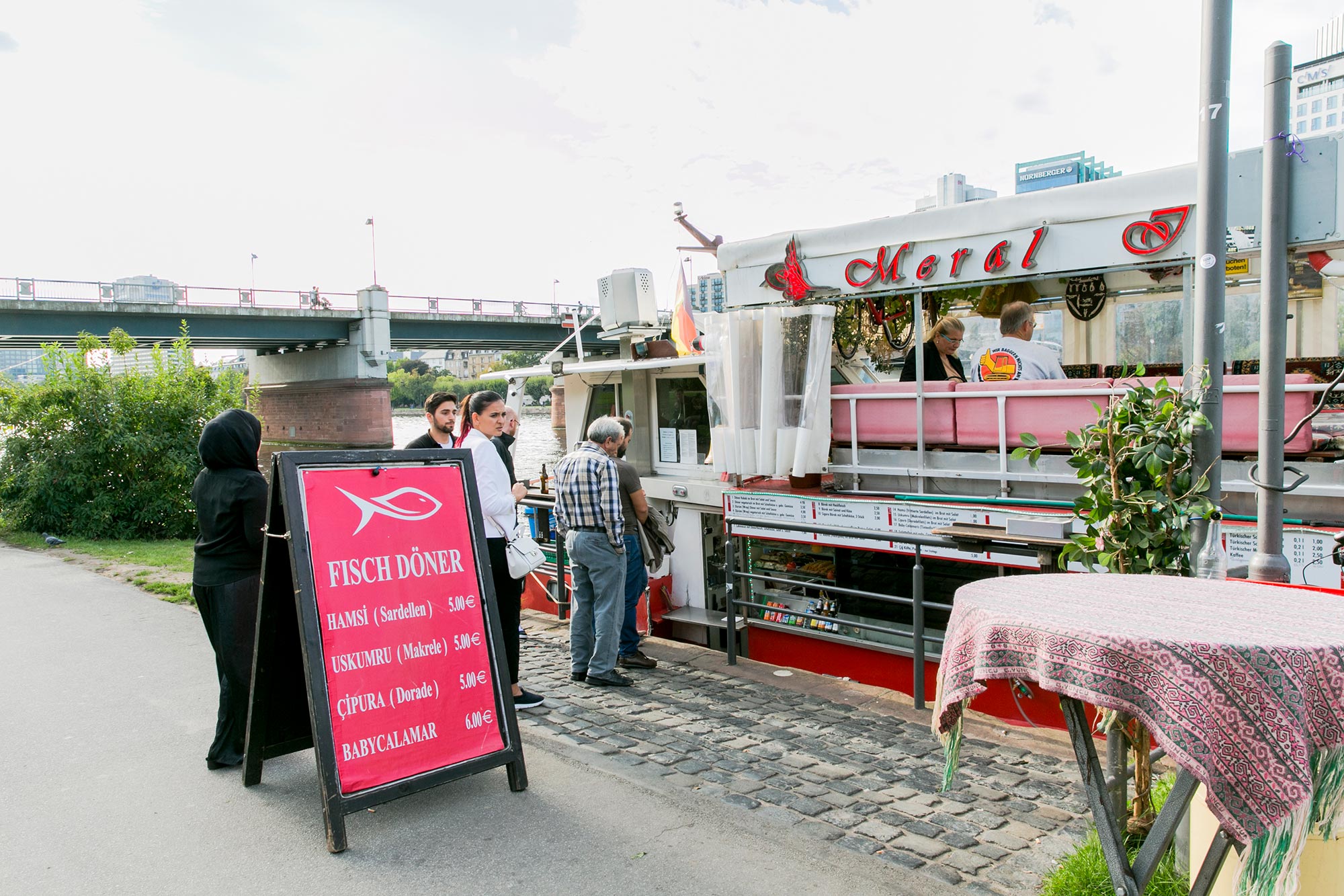 fish doner on the main river banks frankfurt