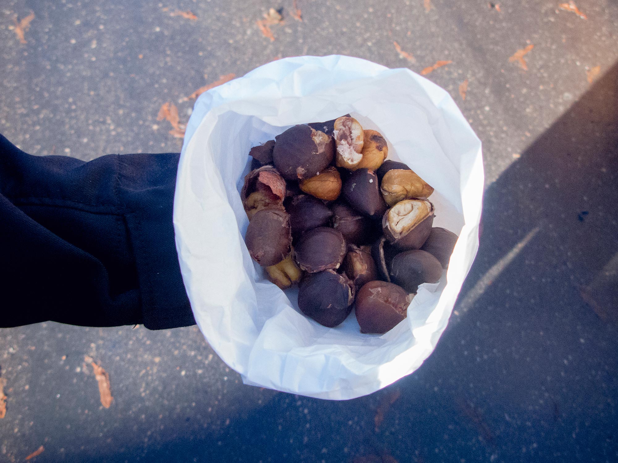 Italy Caorso Market chestnuts sack