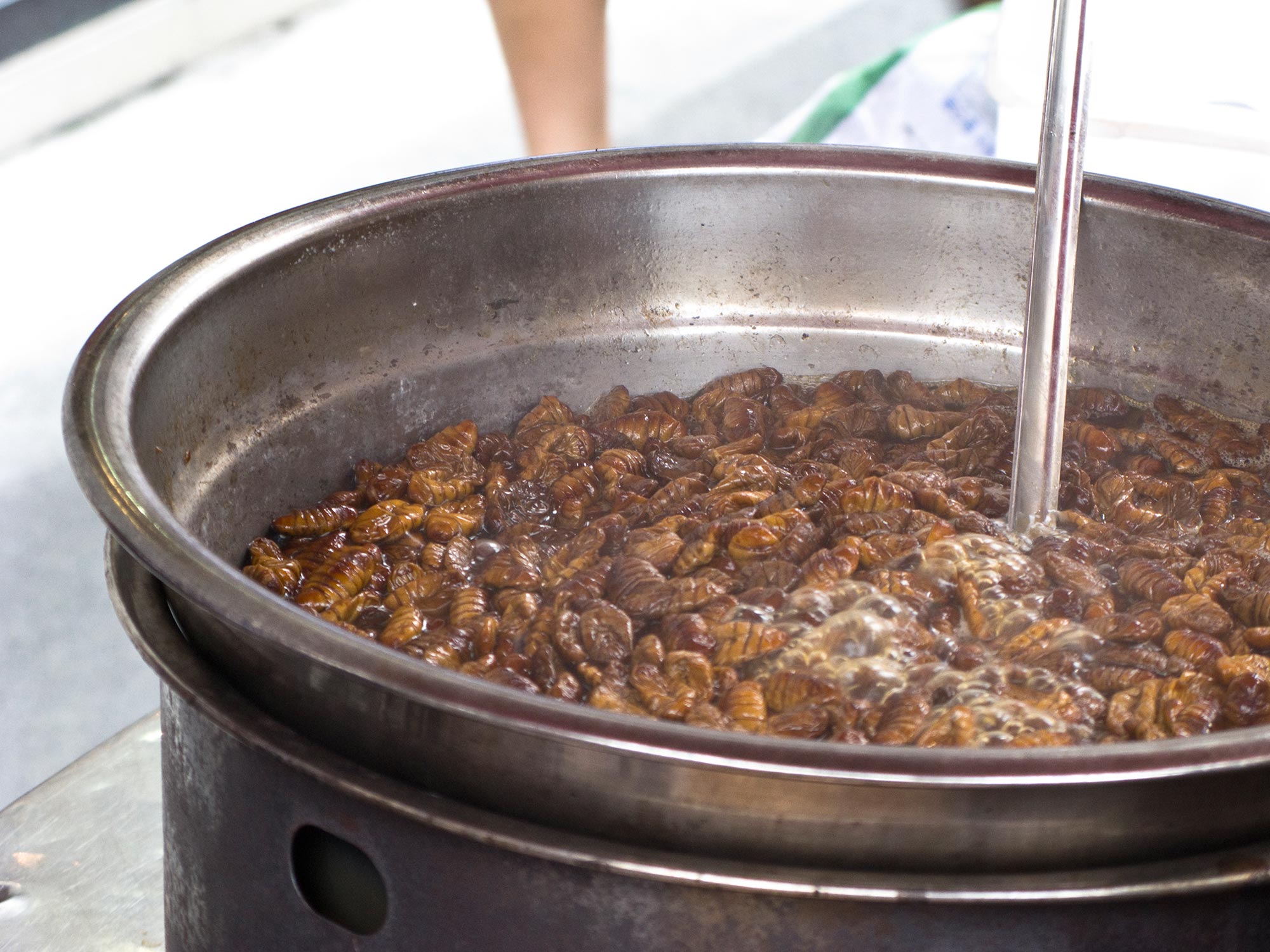 Korea_Seoul_Insadong silk worms in broth