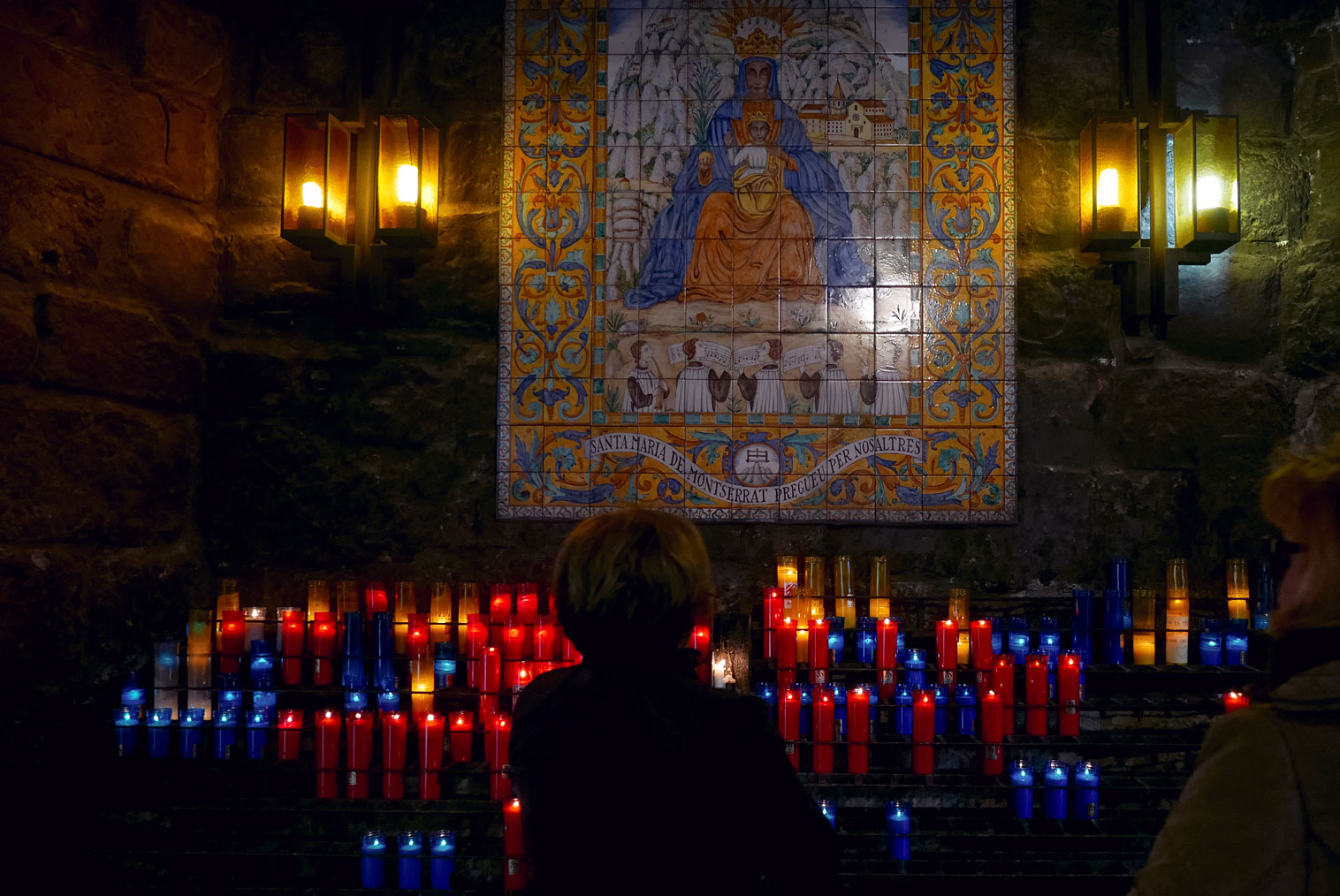 Spain Barcelona Montserrat Monastery Santa Maria candle path4