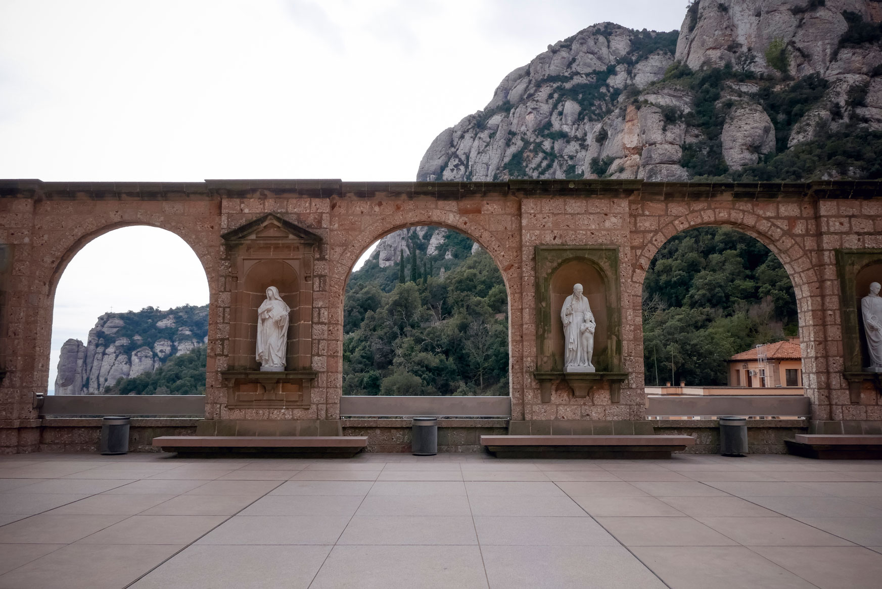 Spain Barcelona Montserrat Monastery main square10